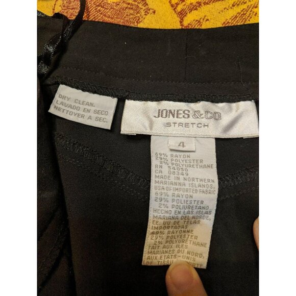 Jones & Co Stretch Black Straight Skirt Size 4 Pockets Womens - Picture 8 of 9